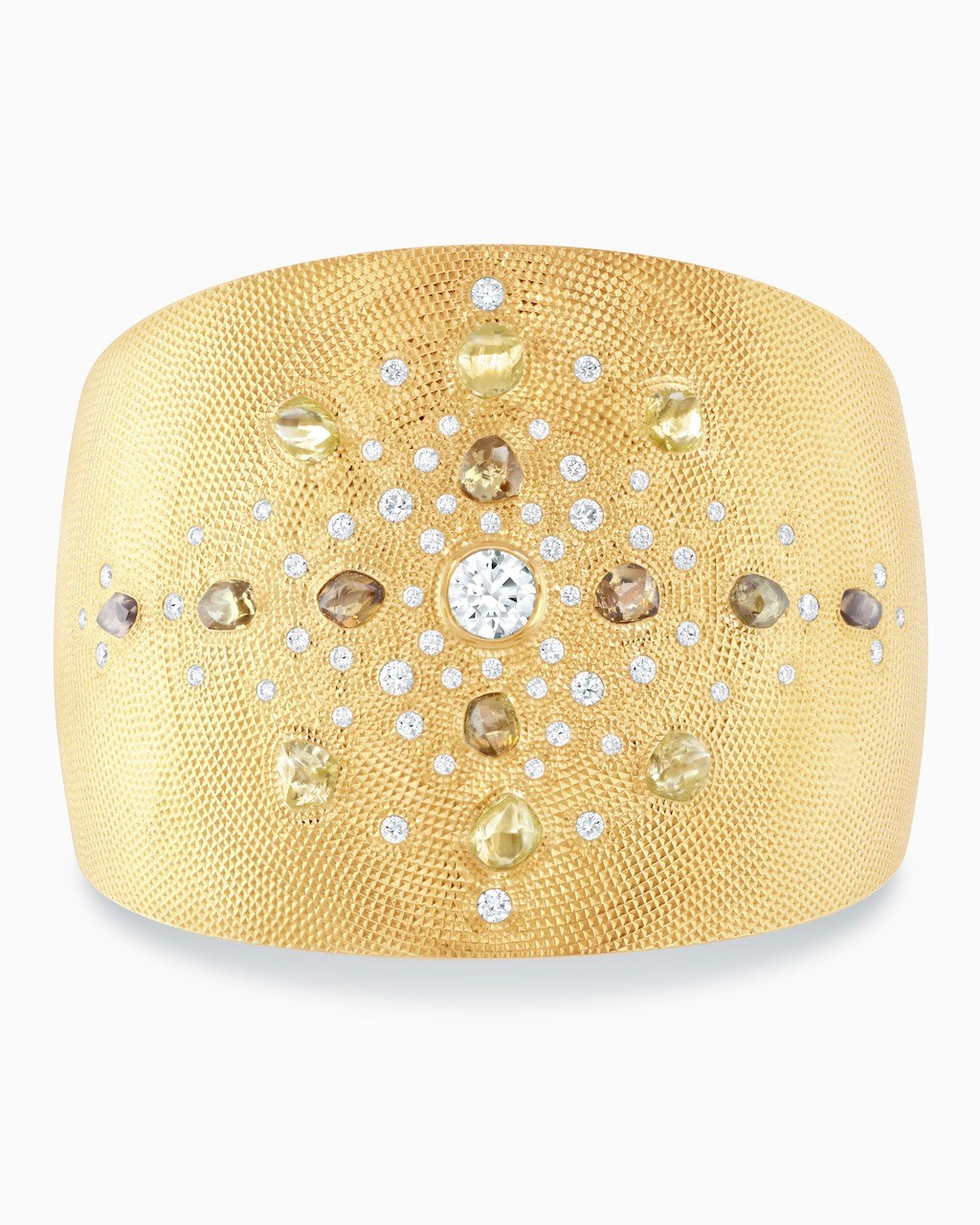 De Beers Diamond Cuff from the Talisman Collection as seen during Paris Couture Week. (Courtesy of De Beers)