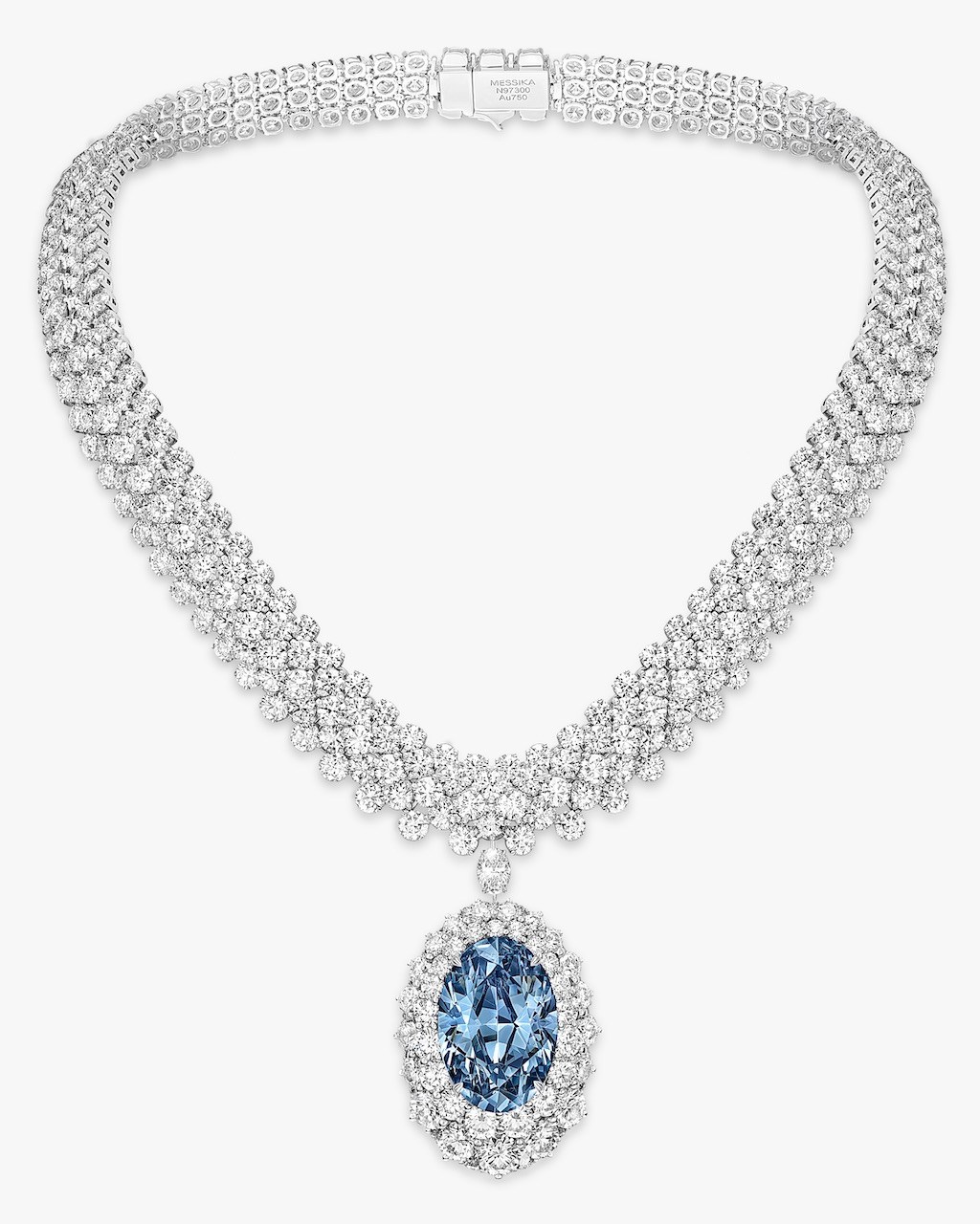 Messika Le Okavango Blue High Jewelry Necklace as seen during Paris Couture Week.