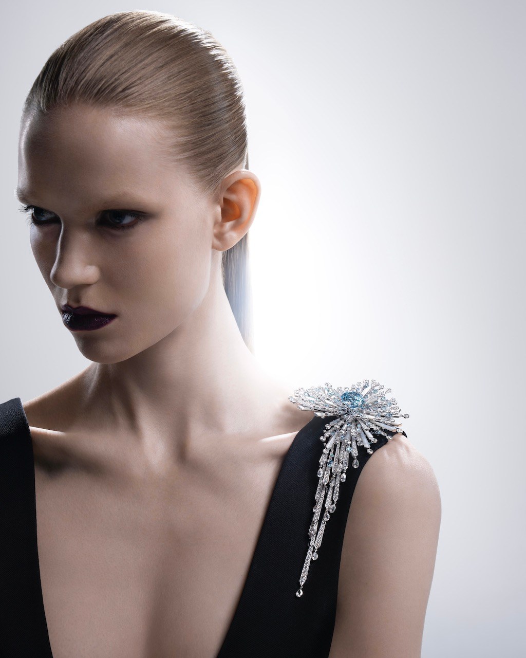 Mikimoto Diamond Brooch from the L’Éclat Collection as seen during Paris Couture Week.