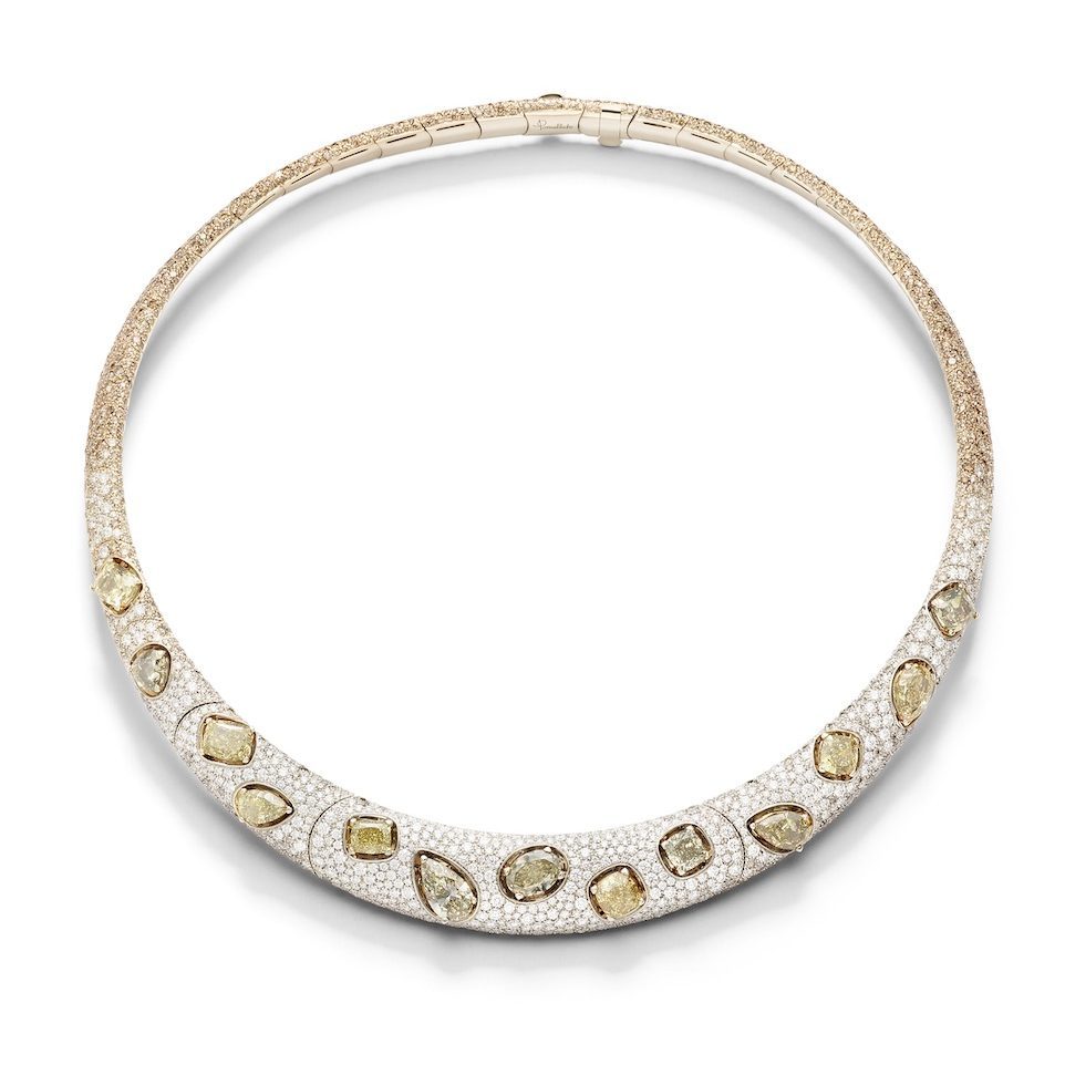 Pomellato Diamond Byzantine Necklace as seen during Paris Couture Week. 