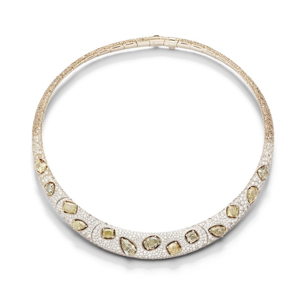 Pomellato Diamond Byzantine Necklace as seen during Paris Couture Week.