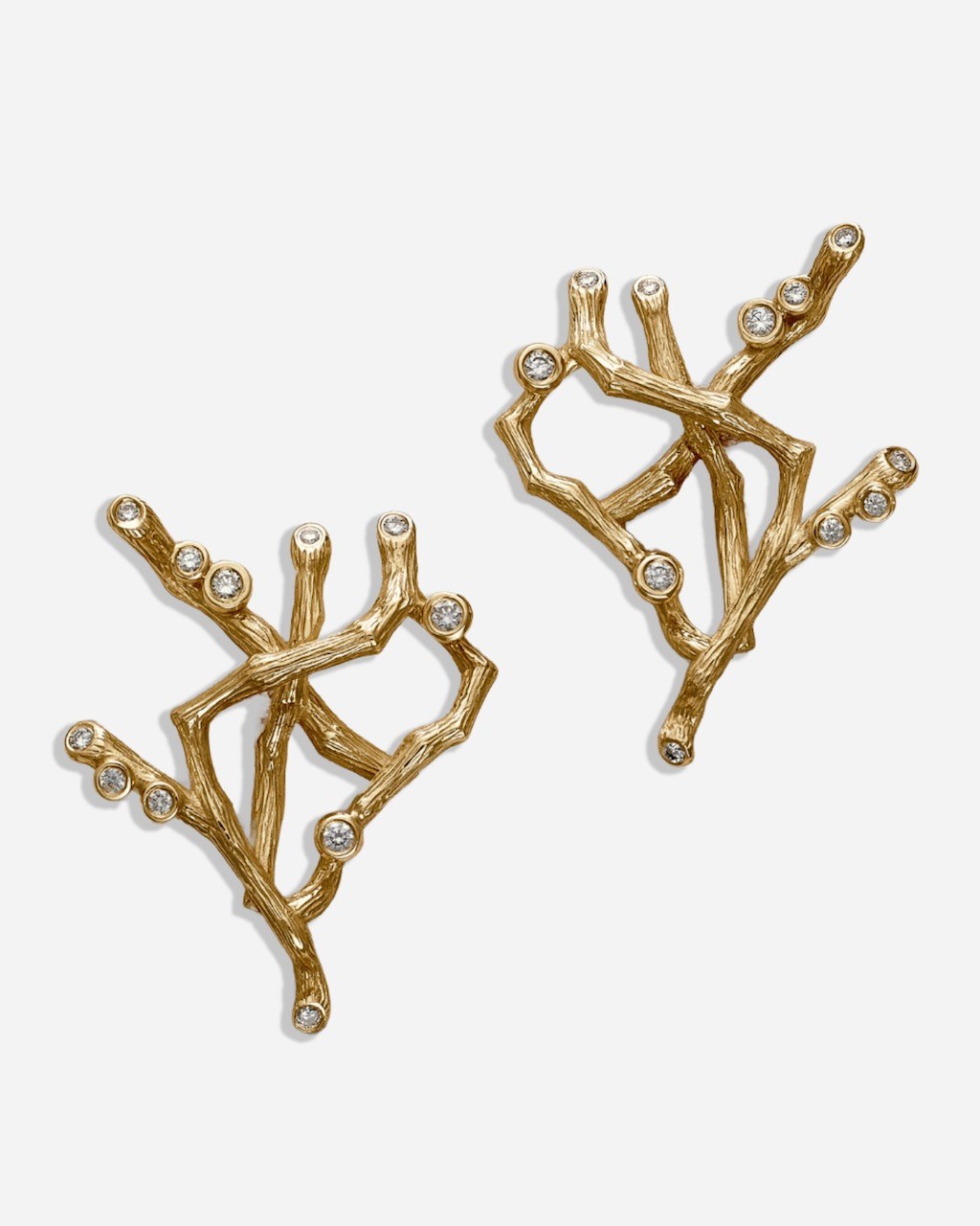 Lupita Nyong'o "The Odyssey" Sauer Branch Earrings 18-Karat Yellow Gold and Diamonds