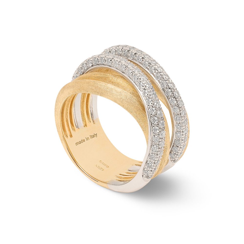 pave diamond wavy ring