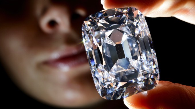 The Archduke Joseph Diamond on October 3, 2012, during a Christie's auction preview in Geneva.
