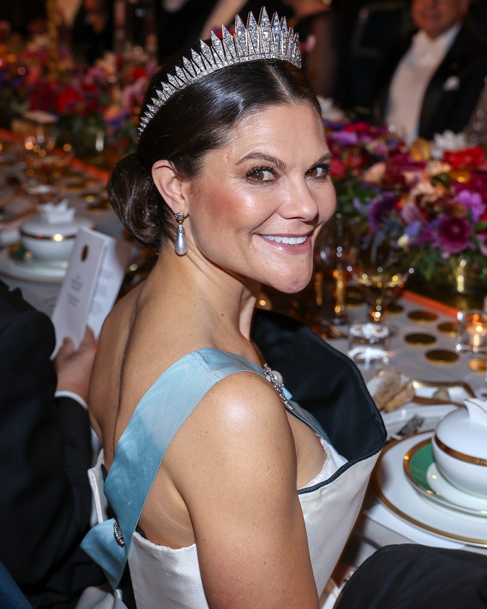 Crown Princess Victoria of Sweden attends the Nobel Prize Banquet 2025 at Stockholm City Hall on December 10, 2025 in Stockholm, Sweden