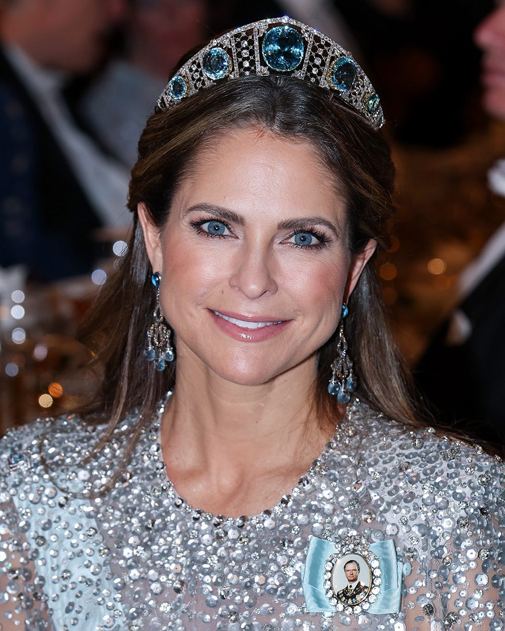 Princess Madeleine of Sweden, Duchess of Hälsingland and Gästrikland attends the Nobel Prize Banquet 2025 at Stockholm City Hall on December 10, 2025 in Stockholm, Sweden.