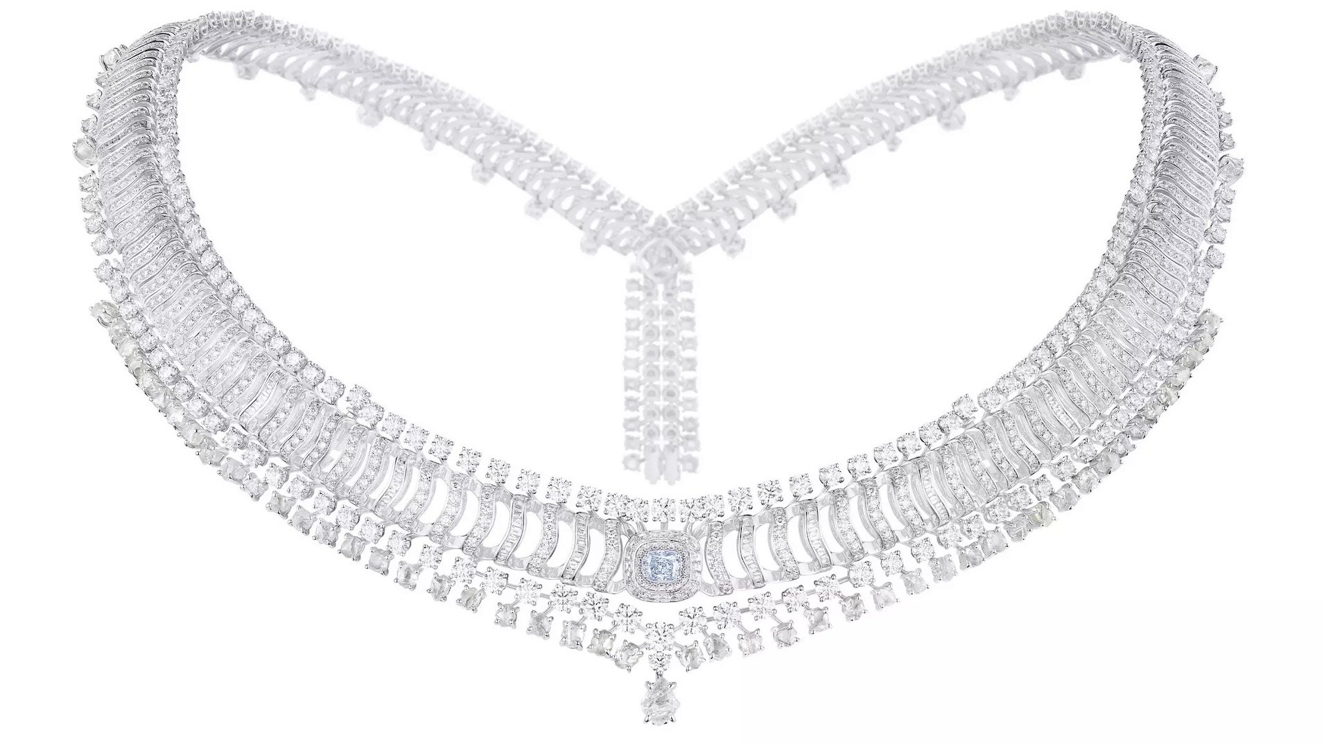 The De Beers Echo Masterpiece Transformable Necklace Adapt into a Convertible Tiara