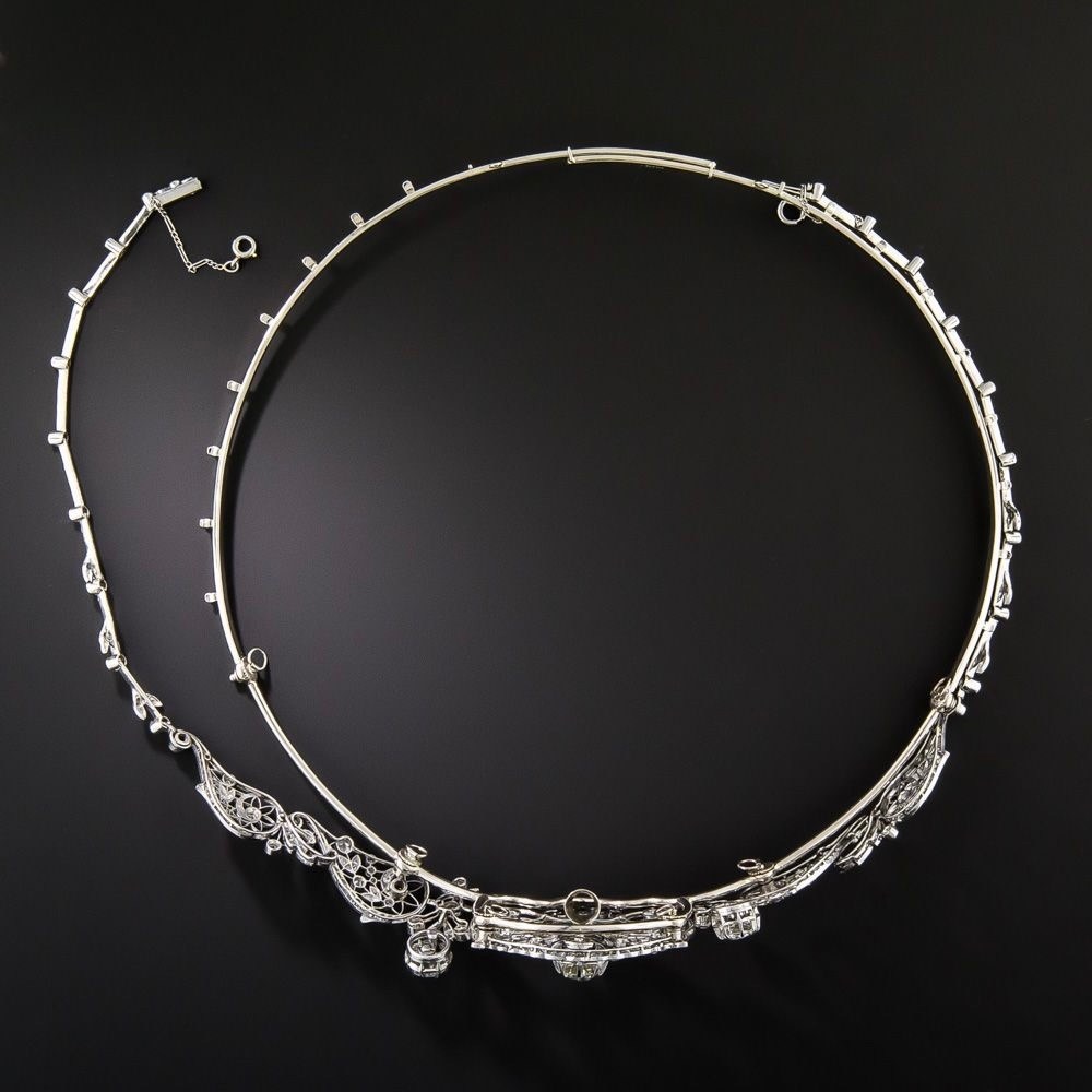 Convertible Tiara Lang Antiques French Belle Epoque Convertible Diamond Necklace / Tiara