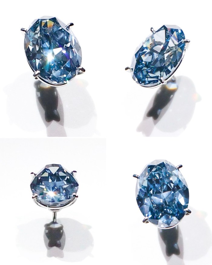 Okavango Blue Diamond was unveiled publicly for the first time at the American Museum of Natural History on November 09, 2021.(Getty Images)