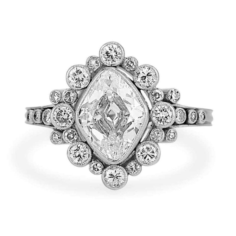 Erstwhile Art Deco 1.50 Carat Lozenge Cut Diamond French Ring