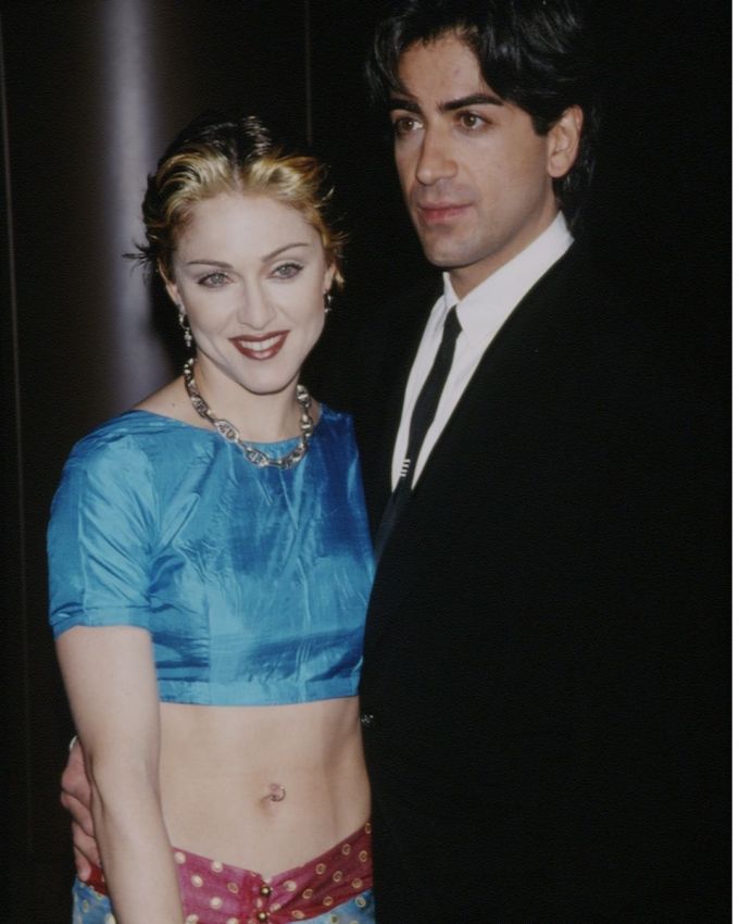 Madonna with Alek Keshishian at the Hollywood premiere of 'With Honors' in Los Angeles, California