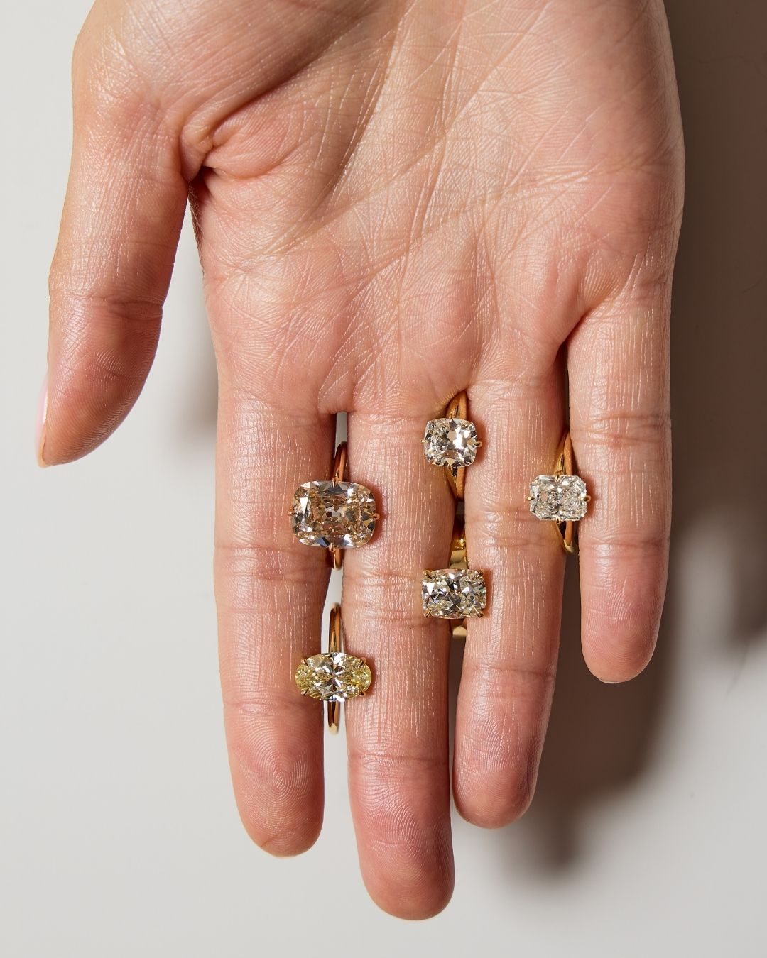 Warm diamond engagement rings
