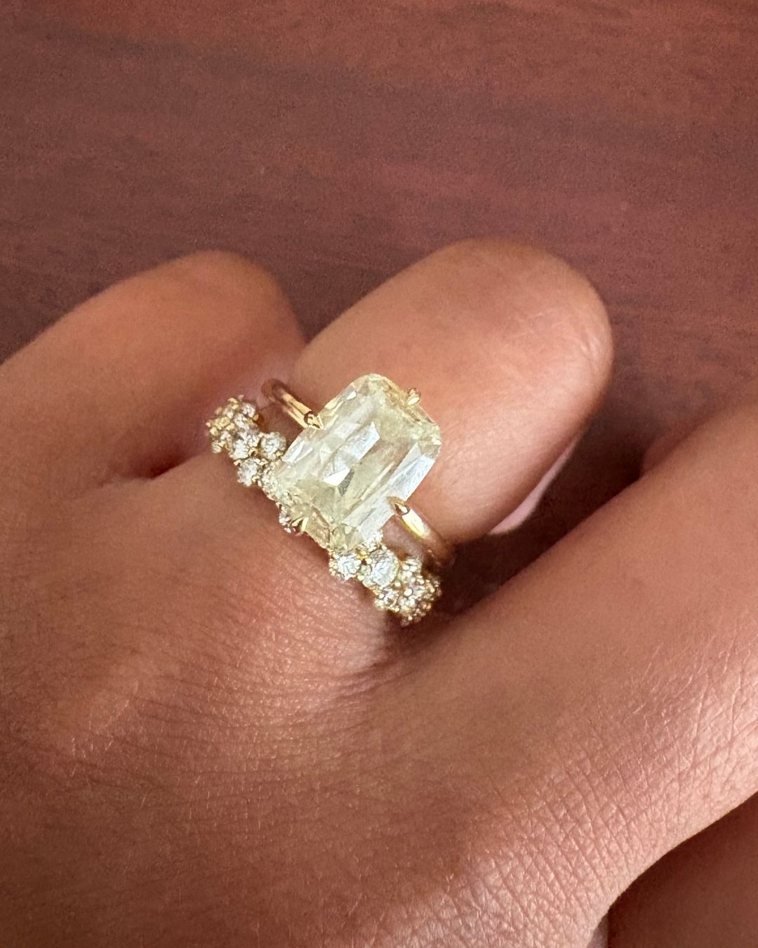 Dr. Chari Belmonte's warm diamond engagement ring