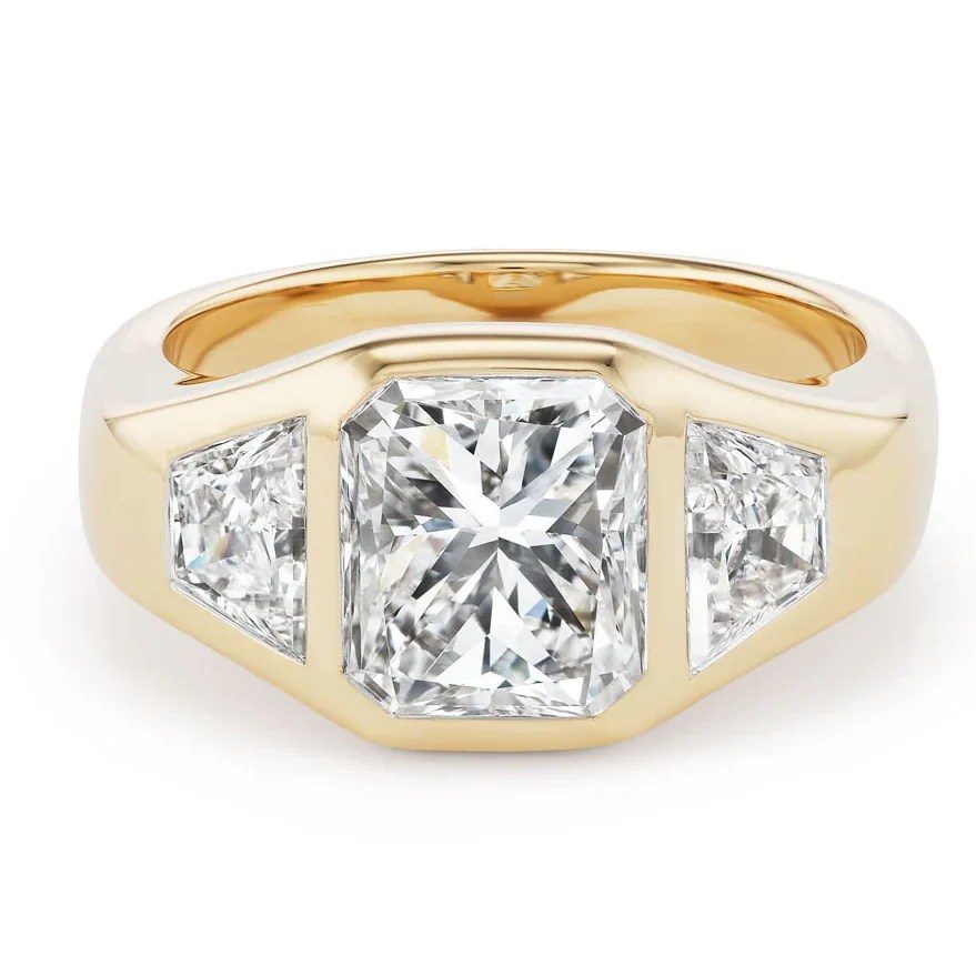 Brent Neale One-of-a-Kind BNS Ring with Radiant Cut Diamond and Trapezoid Diamond Sides, Explore Custom, brentneale.com