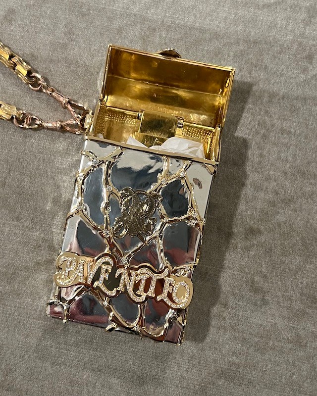Briony Raymond x Pavē Niteō Custom One-of-a-Kind Cigarette Case (Courtesy of Briony Raymond)