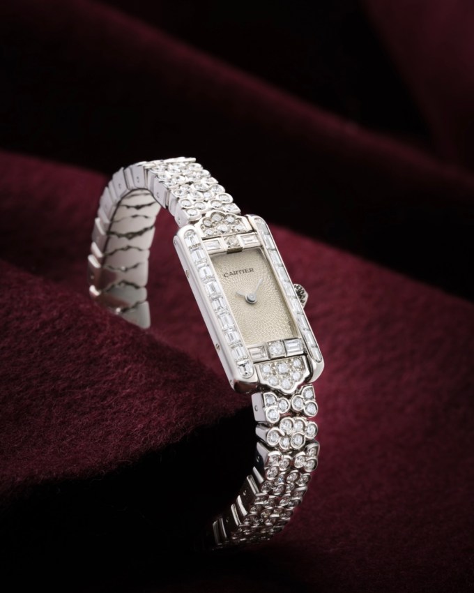 Tiny Watch Cartier Mini Tank Watch with diamonds