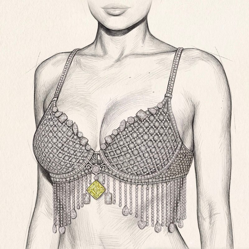 First sketches of the 2026 Fantasy Bra, designed in partnership with Victoria’s Secret and created by Jacob & Co., Official Partner of the 2026 Victoria’s Secret Fashion Show. (Courtesy of Jacob & Co.)