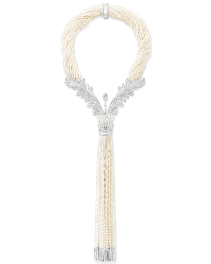 Boucheron Colonne d’Acanthe Necklace on display at the “Boucheron: In Focus, A Monograph of a Visionary" Exhibition in collaboration with Christie’s New York (Courtesy of Boucheron)