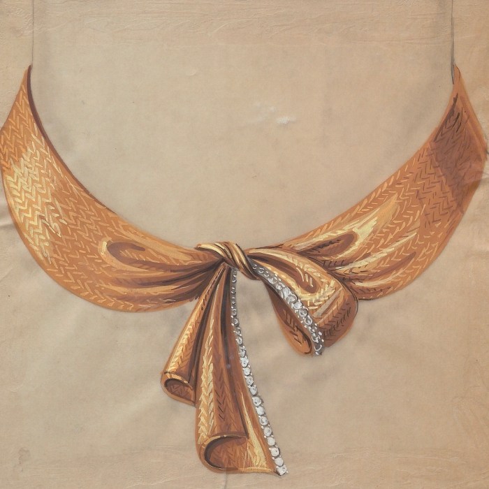Boucheron Private Ribbon Yellow Gold, Platinum, and Diamond Bow Necklace