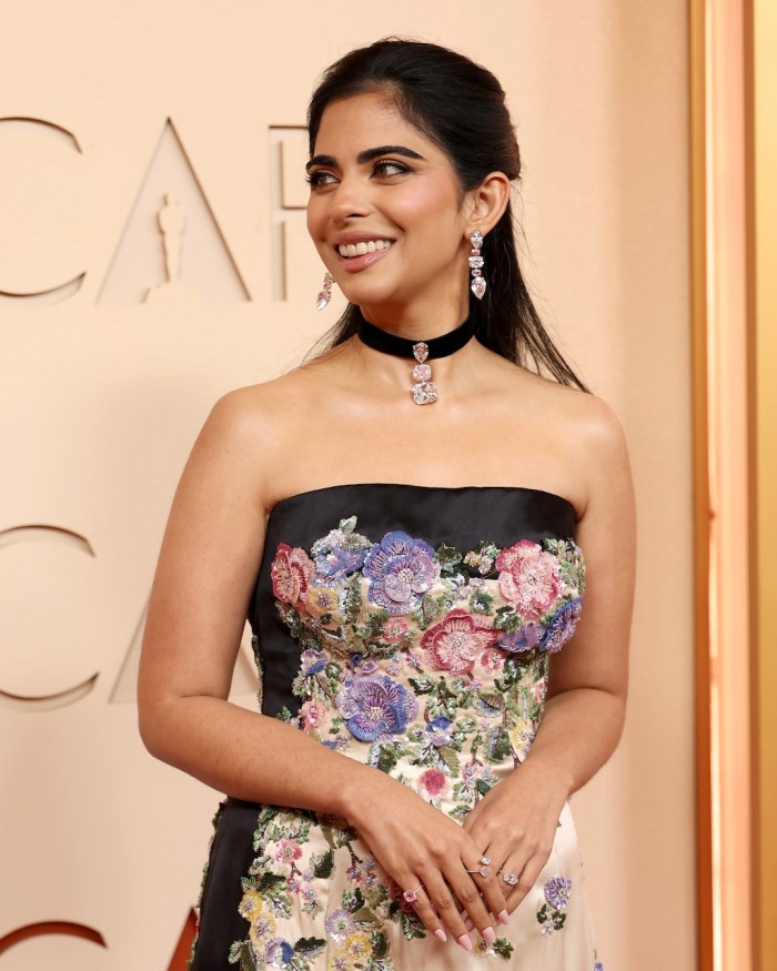 Isha Ambani Wore a Diamond and Velvet Ribbon Choker to the 2026 Oscars