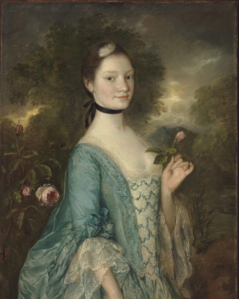 Black Ribbon Choker Portrait of Sarah, Lady Innes, circa 1757, by artist Thomas Gainsborough.